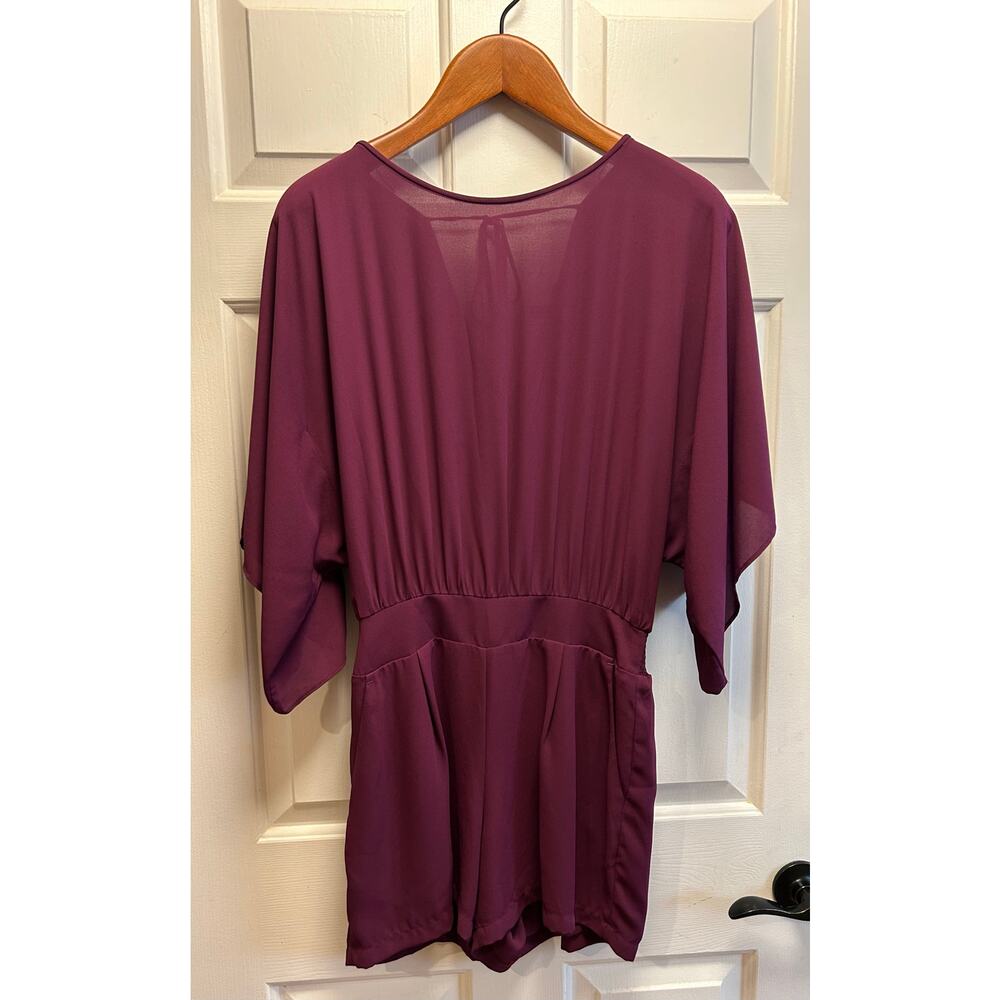 White House Black Market (WHBM) Maroon Romper, Size 6